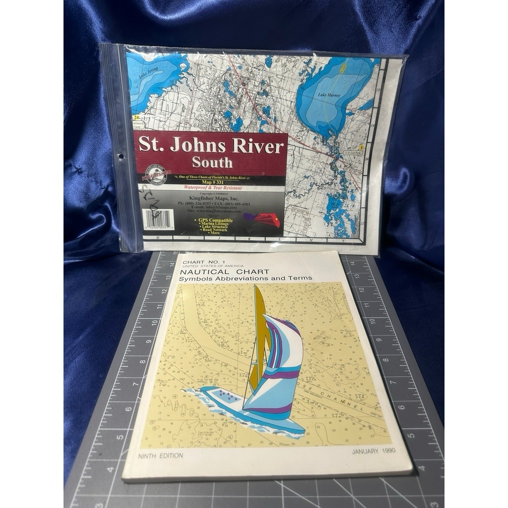 Kingfisher Lake Maps - #331 St. Johns River South & USA Nautical Chart #1